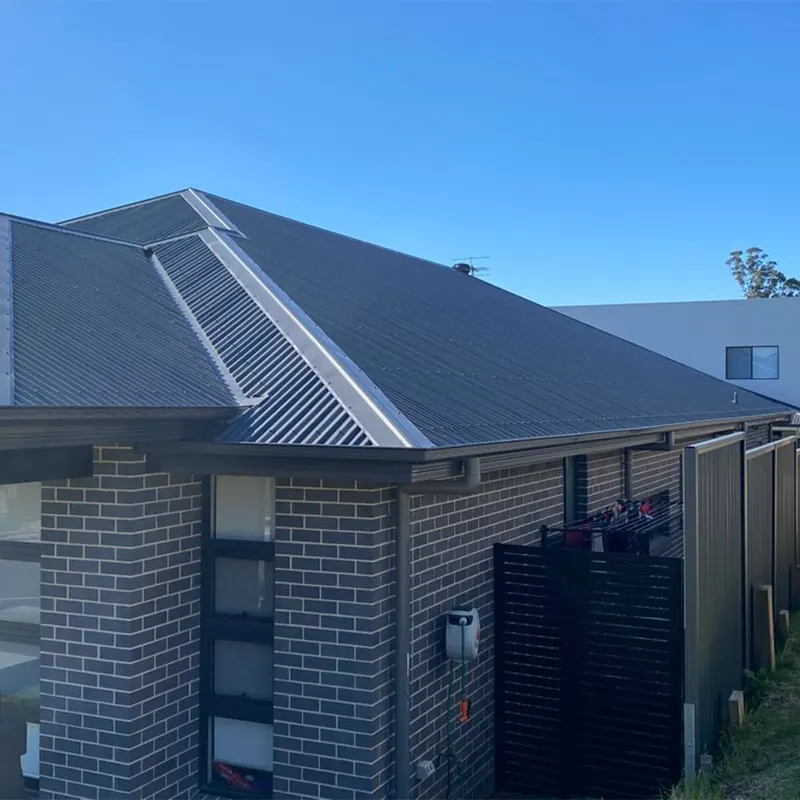 Brick home with a new dark Colorbond roof