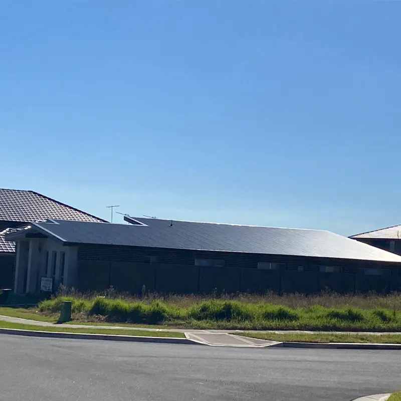 Long run of new Colorbond roofing