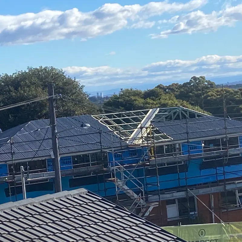 Colorbond roofing on a new build