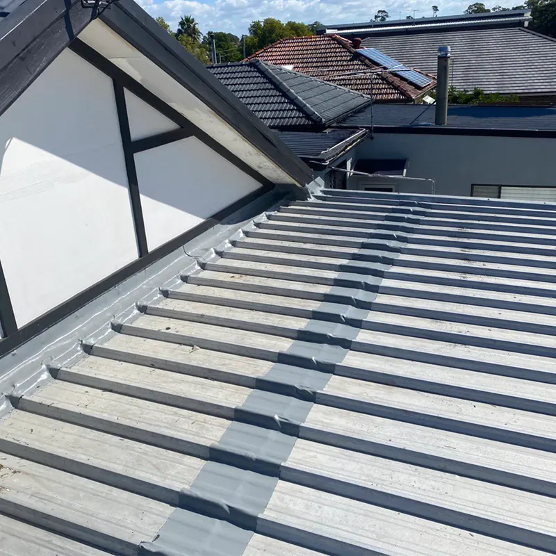 New valley flashing between two roof sections