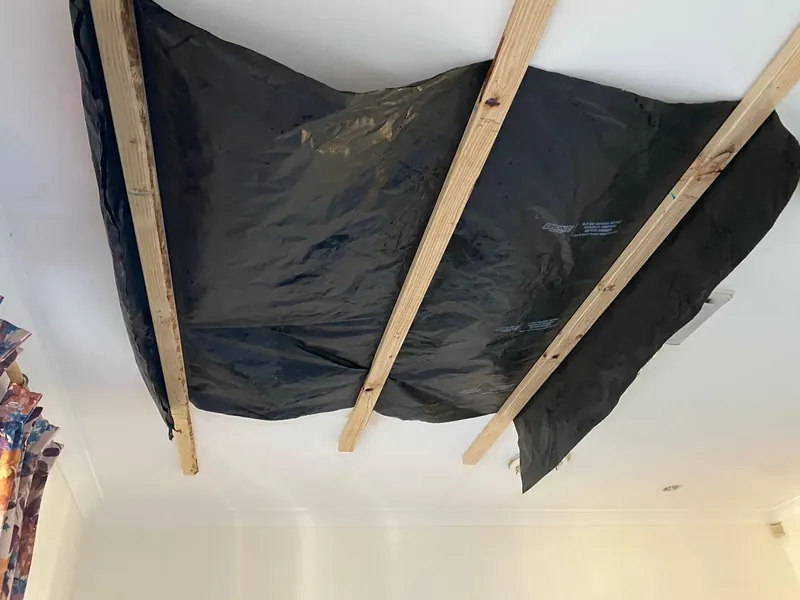 Temporary protection installed inside a roof cavity